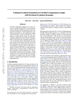 Unbiased Gradient Estimation in Unrolled Computation Graphs with
  Persistent Evolution Strategies
