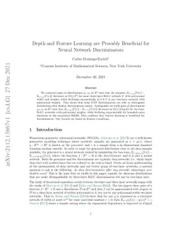 Depth and Feature Learning are Provably Beneficial for Neural Network
  Discriminators