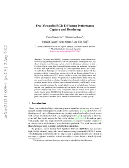 Free-Viewpoint RGB-D Human Performance Capture and Rendering
