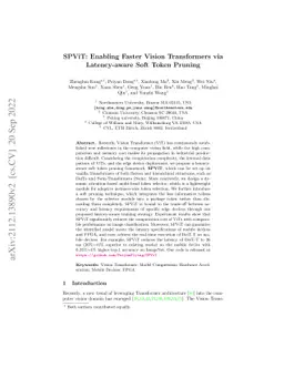 SPViT: Enabling Faster Vision Transformers via Soft Token Pruning