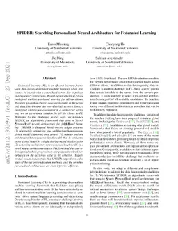 SPIDER: Searching Personalized Neural Architecture for Federated
  Learning