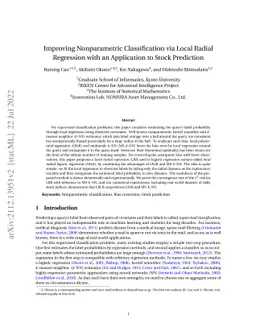 Improving Nonparametric Classification via Local Radial Regression with
  an Application to Stock Prediction