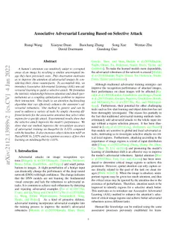 Associative Adversarial Learning Based on Selective Attack