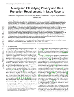 Mining and Classifying Privacy and Data Protection Requirements in Issue
  Reports