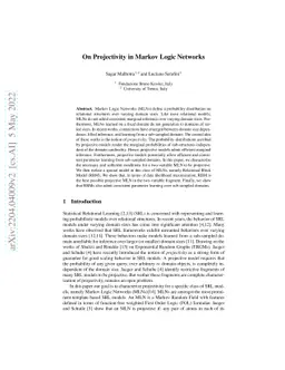 On Projectivity in Markov Logic Networks