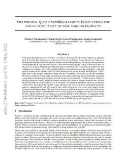 Multimodal Quasi-AutoRegression: Forecasting the visual popularity of
  new fashion products
