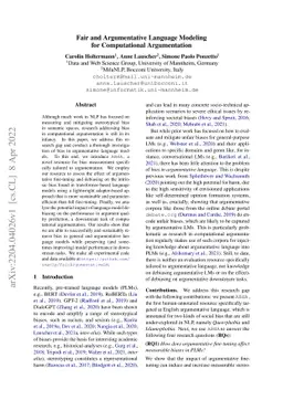 Fair and Argumentative Language Modeling for Computational Argumentation