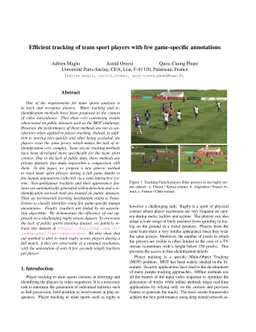 Efficient tracking of team sport players with few game-specific
  annotations