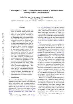 Checking HateCheck: a cross-functional analysis of behaviour-aware
  learning for hate speech detection