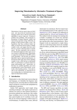 Improving Tokenisation by Alternative Treatment of Spaces