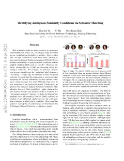 Identifying Ambiguous Similarity Conditions via Semantic Matching