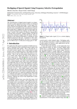 Declipping of Speech Signals Using Frequency Selective Extrapolation