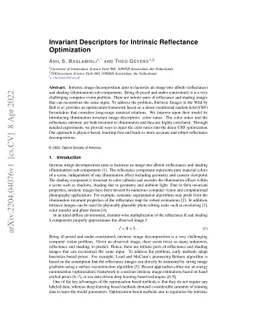 Invariant Descriptors for Intrinsic Reflectance Optimization