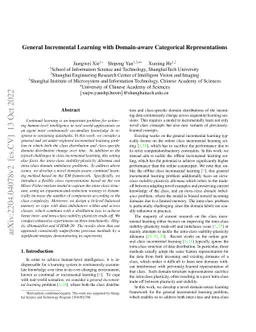 General Incremental Learning with Domain-aware Categorical
  Representations