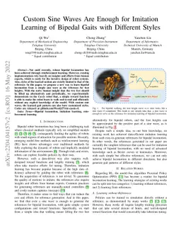 Custom Sine Waves Are Enough for Imitation Learning of Bipedal Gaits
  with Different Styles