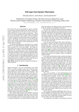 Self-supervised Speaker Diarization