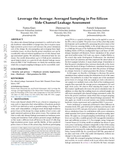 Leverage the Average: Averaged Sampling in Pre-Silicon Side-Channel
  Leakage Assessment
