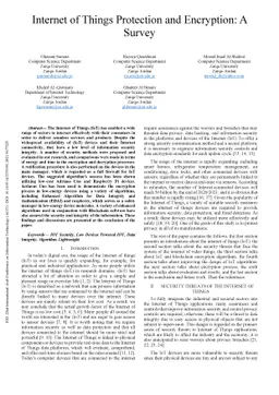 Internet of Things Protection and Encryption: A Survey
