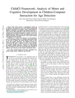 ChildCI Framework: Analysis of Motor and Cognitive Development in
  Children-Computer Interaction for Age Detection