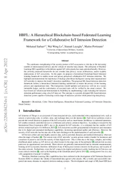 HBFL: A Hierarchical Blockchain-based Federated Learning Framework for a
  Collaborative IoT Intrusion Detection