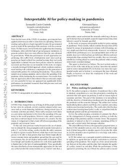 Interpretable AI for policy-making in pandemics