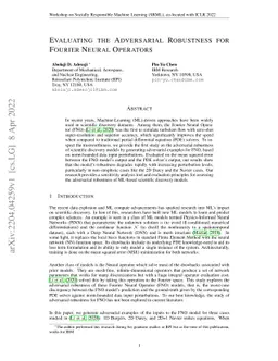 Evaluating the Adversarial Robustness for Fourier Neural Operators