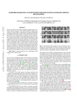 Auditory-Based Data Augmentation for End-to-End Automatic Speech
  Recognition