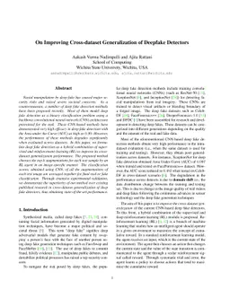 On Improving Cross-dataset Generalization of Deepfake Detectors