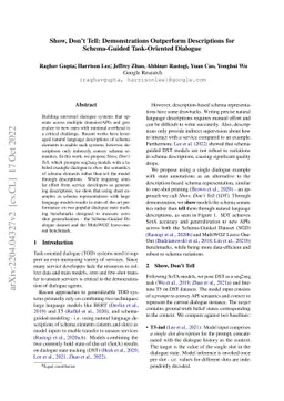 Show, Don't Tell: Demonstrations Outperform Descriptions for
  Schema-Guided Task-Oriented Dialogue