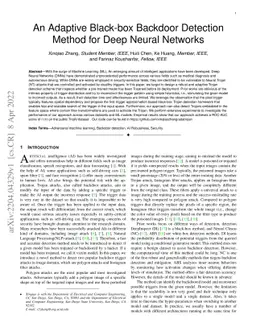 An Adaptive Black-box Backdoor Detection Method for Deep Neural Networks