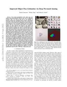 Improved Object Pose Estimation via Deep Pre-touch Sensing