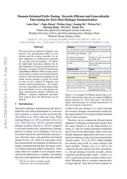 Domain-Oriented Prefix-Tuning: Towards Efficient and Generalizable
  Fine-tuning for Zero-Shot Dialogue Summarization
