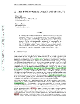 A Siren Song of Open Source Reproducibility