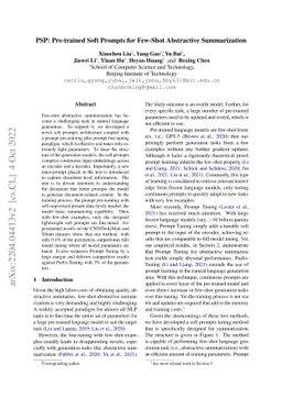 PSP: Pre-trained Soft Prompts for Few-Shot Abstractive Summarization