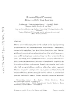 Ultrasound Signal Processing: From Models to Deep Learning
