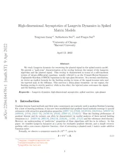 High-dimensional Asymptotics of Langevin Dynamics in Spiked Matrix
  Models