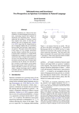 Informativeness and Invariance: Two Perspectives on Spurious
  Correlations in Natural Language