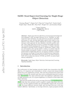 S4OD: Semi-Supervised learning for Single-Stage Object Detection