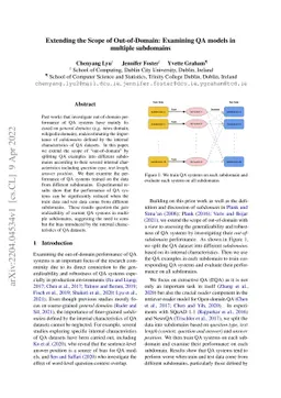 Extending the Scope of Out-of-Domain: Examining QA models in multiple
  subdomains