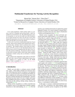 Multimodal Transformer for Nursing Activity Recognition