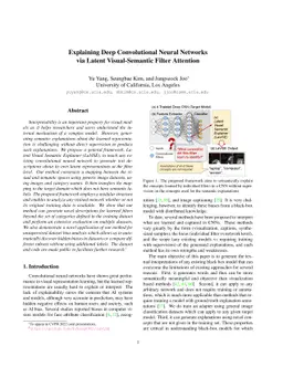 Explaining Deep Convolutional Neural Networks via Latent Visual-Semantic
  Filter Attention