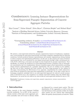 ConsInstancy: Learning Instance Representations for Semi-Supervised
  Panoptic Segmentation of Concrete Aggregate Particles