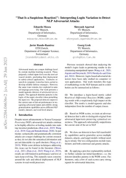 "That Is a Suspicious Reaction!": Interpreting Logits Variation to
  Detect NLP Adversarial Attacks