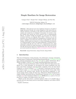 Simple Baselines for Image Restoration