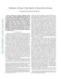 Verification of Strong K-Step Opacity for Discrete-Event Systems