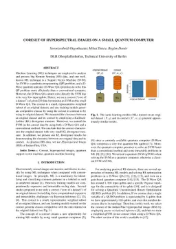 Coreset of Hyperspectral Images on Small Quantum Computer