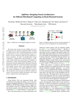 SplitNets: Designing Neural Architectures for Efficient Distributed
  Computing on Head-Mounted Systems