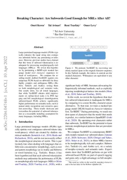 Breaking Character: Are Subwords Good Enough for MRLs After All?