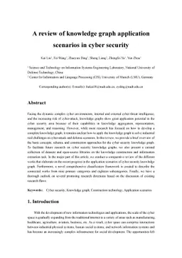 A review of knowledge graph application scenarios in cyber security