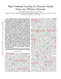 Edge Continual Learning for Dynamic Digital Twins over Wireless Networks
